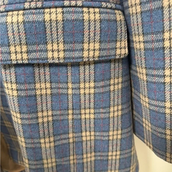 Avec Les Filles Blue and Cream Plaid Blazer women’s size Medium - Picture 7 of 9